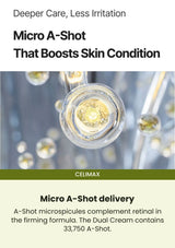CELIMAX Retinal Shot Tightening Dual Cream — Micro A-Shot delivery