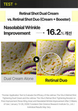 CELIMAX Retinal Shot Tightening Dual Cream — Duo results compared with cream alone — Nasolabial-wrinkle improvement with the Cream and Booster duo