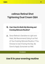 CELIMAX Retinal Shot Tightening Dual Cream — Use it in your evening routine