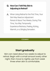 CELIMAX Retinal Shot Tightening Dual Cream — Start gradually