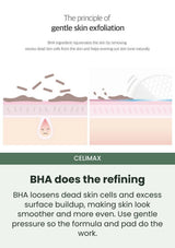 CELIMAX Why BHA belongs in your smoothing routine: Loosen dull surface buildup with gentle exfoliation.