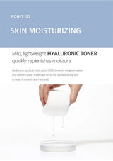 CELIMAX Hydration that balances your exfoliating step: Hyaluronic toner leaves skin fresh and supple.