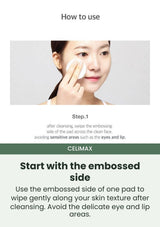 CELIMAX Sweep over freshly cleansed skin: Sweep gently after cleansing.