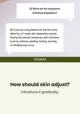 CELIMAX retinal booster — How should skin adjust?