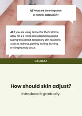 CELIMAX retinol serum — How should skin adjust?