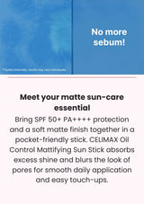 CELIMAX Oil Control Mattifying Sun Stick — Swipe into a fresh matte finish — complete visual 2