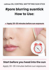 CELIMAX Oil Control Mattifying Sun Stick — Start before you head into the sun