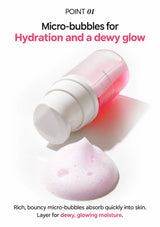 CLEARDEA pump bottle and fine pink micro-bubbles for hydrating, dewy layers