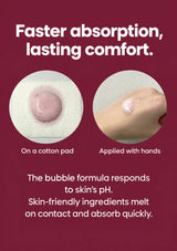CLEARDEA Bubble First Essence texture on a cotton pad and on the hand