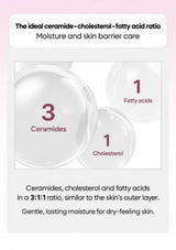 Ceramides, cholesterol and fatty acids in a 3:1:1 ratio for moisturising barrier care