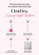 CLEARDEA night routine: Bubble First Essence, Deep Wrinkle Shot, Cream Ampoule and EGF mask