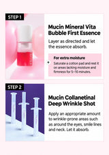 CLEARDEA night routine steps one and two, including five to ten minutes of cotton-pad essence care