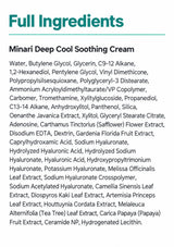 Full English ingredient list for CLEARDEA Minari Deep Cool Soothing Cream