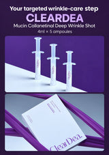 CLEARDEA Deep Wrinkle Shot applicators and authentic purple packaging
