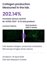 In-vitro collagen production increased 202.14% versus control at 0.1% test-product concentration