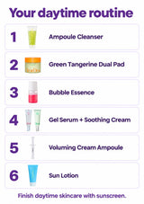 CLEARDEA six-step daytime routine ending with sun lotion