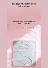 CLEARDEA Mucin Collagen EGF Fitting Mask: dull skin product texture hero