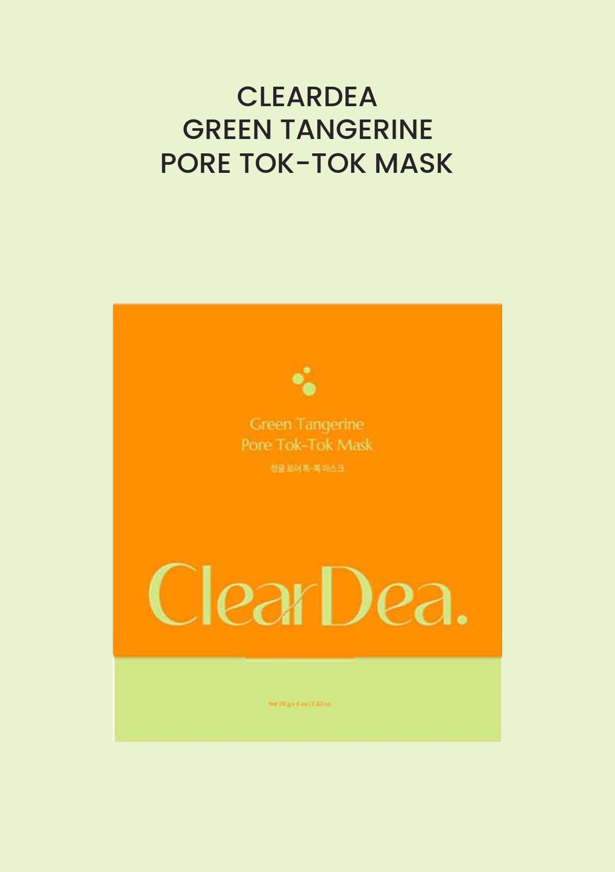 CLEARDEA green tangerine pore tok-tok mask