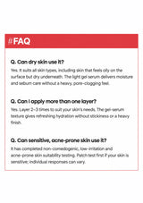 Minari Gel Serum FAQs about dry skin, layering, and sensitive acne-prone skin