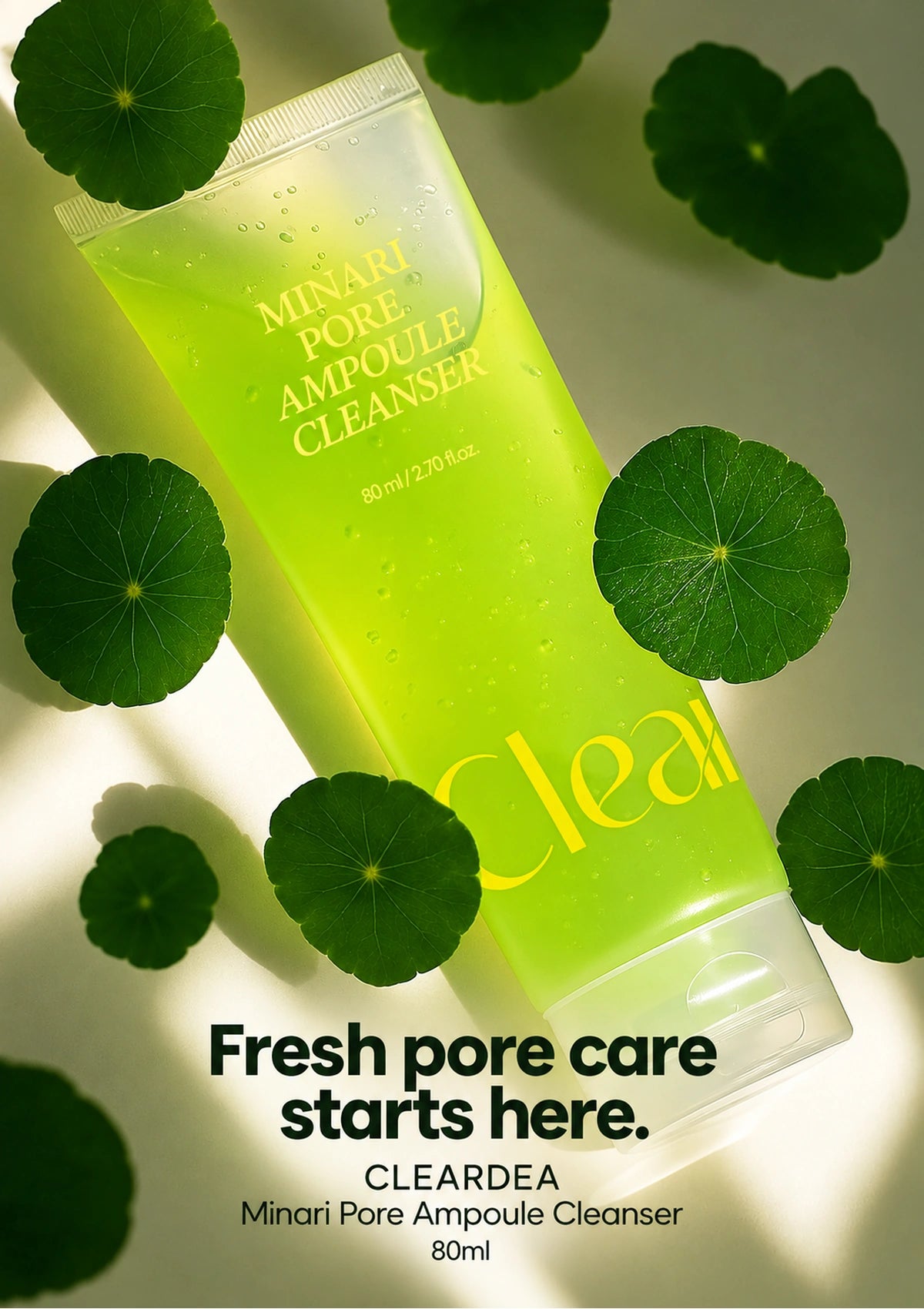 CLEARDEA Minari Pore Ampoule Cleanser 80ml with a close-fitting gel texture