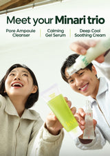 The CLEARDEA Minari cleanser, Calming Gel Serum and Deep Cool Soothing Cream routine
