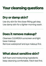 FAQs on dry versus damp application, light makeup removal and sensitive skin