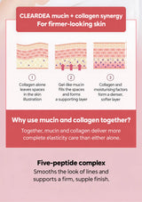 Mucin and collagen synergy with three layer illustrations and five-peptide care
