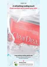 CLEARDEA pad cooling care with Menthyl Lactate and the tub on ice