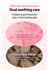Vitamin B12 and peony root for moisturising and soothing care