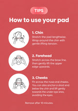 How to apply CLEARDEA PDRN pads on the chin, forehead and cheeks for 10 minutes
