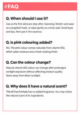 CLEARDEA PDRN pad FAQs on routine order, natural pink colour and fragrance