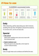 English CLEARDEA six-step routine and daily, oil-control, moisture-mask and body directions