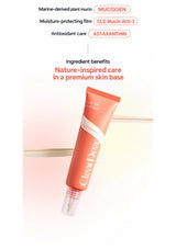 Mucogen marine-derived plant mucin, CLD Mucin Acti-3 moisture care and astaxanthin in CLEARDEA Tinted Base