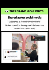 CLEARDEA 2025 brand social-media highlights with original event photograph and comment screenshots