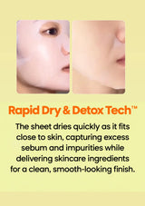 CLEARDEA Green Tangerine Pore Tok-Tok Mask: rapid dry demonstration