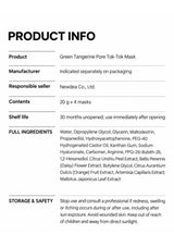 CLEARDEA Green Tangerine Pore Tok-Tok Mask: specifications inci safety