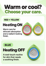 CLEARDEA red and yellow modes with heating on and blue mode with heating off