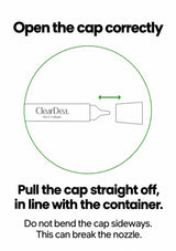 Pull the CLEARDEA cap straight off without bending it sideways