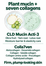 CLD Mucin Acti-3 plant extracts and all seven Colla7ven collagen forms