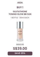 AIDA BB Sun 1-bottle offer, 30ml each: S$39.00, regular S$52.00, save 25 percent