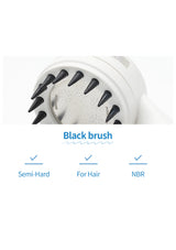 Black semi-hard NBR brush attachment for hair