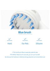 Blue firm silicone brush attachment for pets