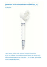 Completed Puresome Brush Shower installation and hose guidance