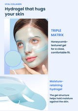 Hyal Collagen — genuine blue hydrogel, Triple Matrix and honeycomb texture