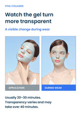 Hyal Collagen gel transparency — authentic application and during-wear photographs
