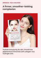 DERMAFIX Real Collagen Mask. Hydrate and plump dry skin. Smooth the appearance of fine lines with collagen-rich hydrogel care.
