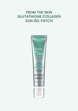 FROM THE SKIN Glutathione Collagen Sun Gel Patch 20ml silver and mint tube on a pale mint background