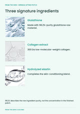 FROM THE SKIN Wrinkle Lifting Patch — Glutathione, 300 Da collagen and hydrolyzed elastin