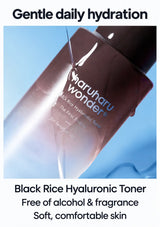Free of Alcohol and Fragrance Black Rice Hyaluronic Toner with a lightweight hydrating finish