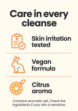 Mandarin balm is vegan, citrus-scented and skin irritation tested.